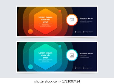 Social Cover Banner Template Colorful Modern Banner design element, trendy gradient colors design for your business & shop