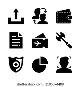 social, cut, send and secure icons in Web vector set. Graphics for web and design