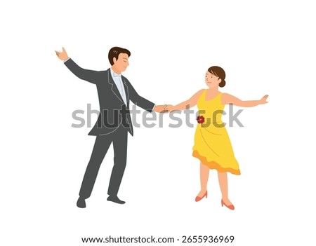 Social dance vector illustration. Pastime.