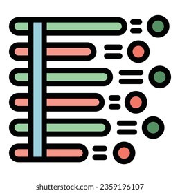 Social data icon outline vector. Population chart. Person increase color flat