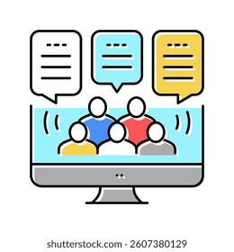social debate color icon vector. social debate sign. isolated symbol illustration