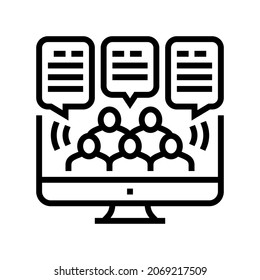 social debate line icon vector. social debate sign. isolated contour symbol black illustration