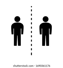 Social detachment pictogram (covid-19, coronavirus, 2019-CoV).