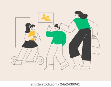 Social development abstract concept vector illustration. Children learn, social skills competence, positive impact, successful communication, career success, education abstract metaphor.