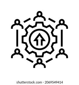 Symbol der sozialen Entwicklungslinie, Vektorgrafik. Sozialentwicklungszeichen. isoliertes Kontursymbol