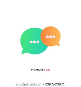 Social Dialogue: Round Symbol on White Background. Colorful symbols on a white background, symbolizing social network communication.