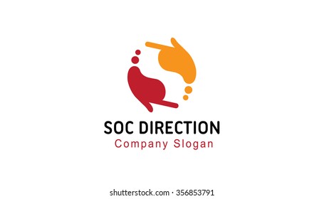 Social Direction Click Logo Design Illustration