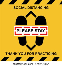 Social Distance 1 meter for prevention of spreading the infection in Covid-19 Outbreak. Vector illustration of 2 people icon with 1 meter distance concept and stop spreading bacteria icon.