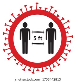 Social distance, 5 feet, Coronavirus