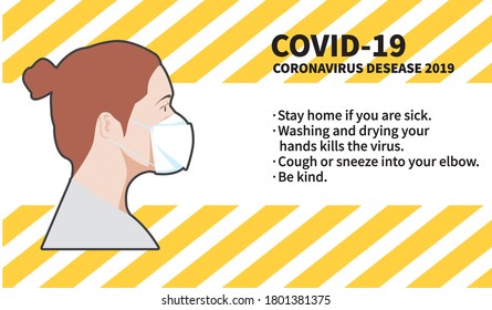 Social Distance Campaign Illustration for Corona Virus Prevention