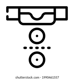social distance in canteen line icon vector. social distance in canteen sign. isolated contour symbol black illustration