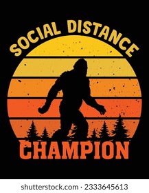 social distance champion t shirt print template