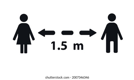 social distance concept. 1.5 meter rule. 2 row rule.vector design EPS 10.
