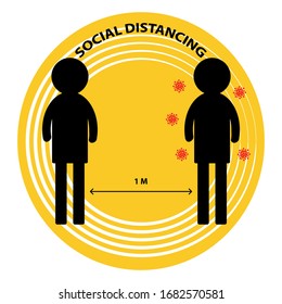 social distance concept. Keep the 1 meter distance. 