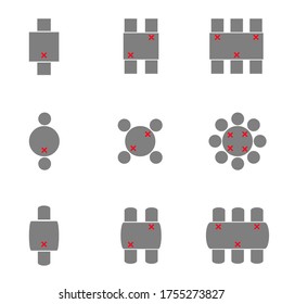 Social Distance Dining Table Layout For New Normal Of COVID-19 Pandemic