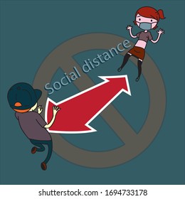 Distancia social No se acerca a la prevención de enfermedades transmisibles