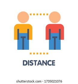 Social distance  flat icon style design illustration on white background eps.10