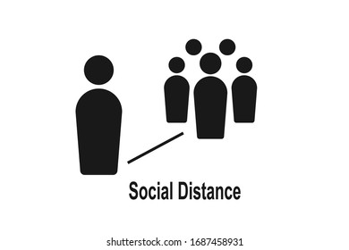 Social distance icon, Avoid crowd icon  vector