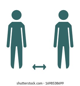 social distance icon design. illustration of Social Distance icon. illustration of prevention of corona virus transmission.