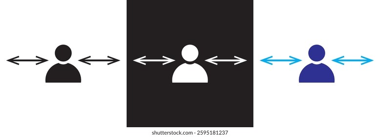 Social distance icon . social distancing icon.  Isolated on white, pink and black background. Vector illustration. EPS 10