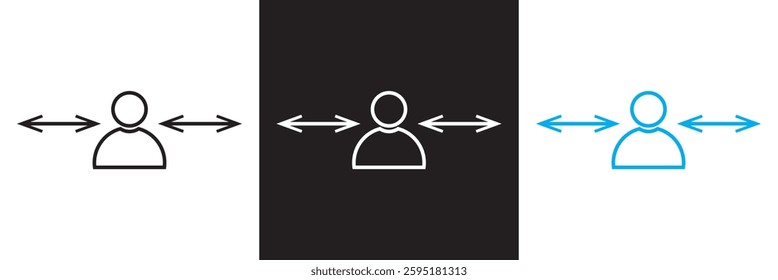 Social distance icon . social distancing icon.  Isolated on white, pink and black background. Vector illustration. EPS 10