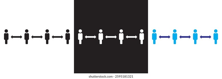 Social distance icon . social distancing icon.  Isolated on white, pink and black background. Vector illustration. EPS 10