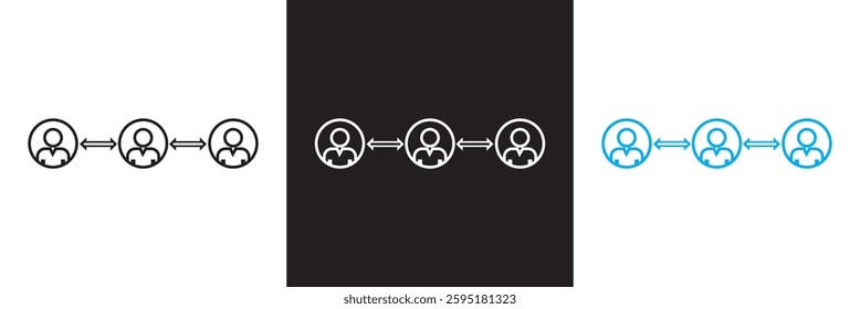 Social distance icon . social distancing icon.  Isolated on white, pink and black background. Vector illustration. EPS 10