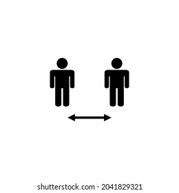 Social distance icon. social distancing sign and symbol. self quarantine sign