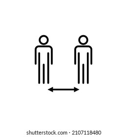 Social distance icon. social distancing sign and symbol. self quarantine sign