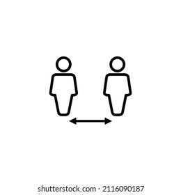 Social distance icon. social distancing sign and symbol. self quarantine sign