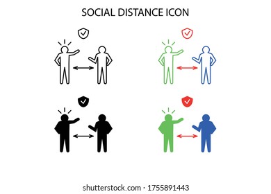Social distance icon, eps10 format