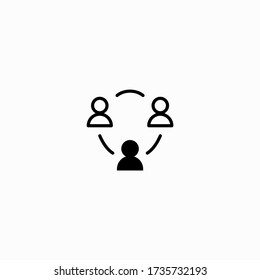 social distance icon flat vector logo design trendy