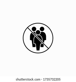 social distance icon flat vector logo design trendy