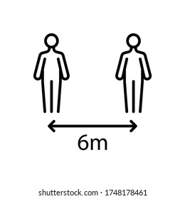 social distance icon. Flat vector graphic in white background.