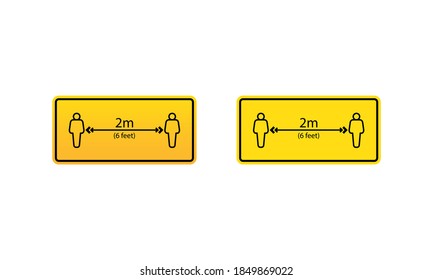 Social distance icon. Keep safe distance in public. Vector on isolated white background. EPS 10
