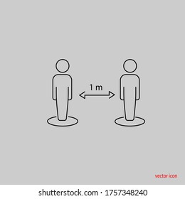 social distance icon. on a gray background. vector icon