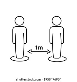 Social distance icon on a white background