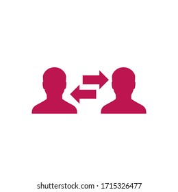 Icono de distancia social con personas