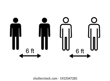 Social distance icon set. social distancing icon. self quarantine sign