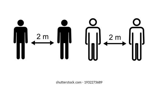 Social Distance Icon Set. Social Distancing Icon. Self Quarantine Sign