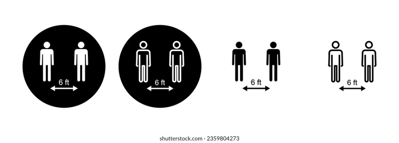 Social distance icon set. social distancing icon. self quarantine sign