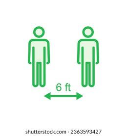 Social distance icon set. social distancing icon. self quarantine sign