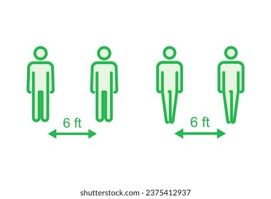 Social distance icon set. social distancing icon. self quarantine sign