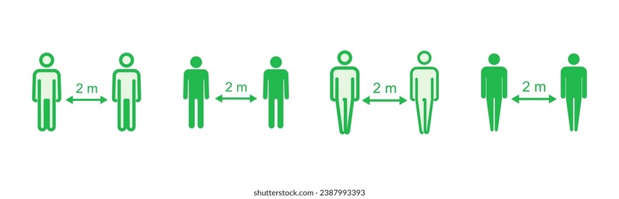 Social distance icon set. social distancing icon. self quarantine sign