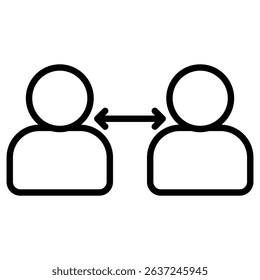 social distance icon Simple thin line stroke