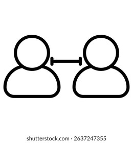 social distance icon Simple thin line stroke