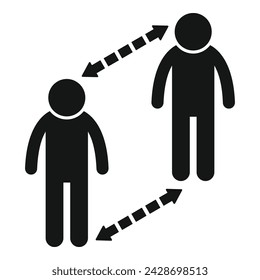 Social distance icon simple vector. Person warning. Avoid grippe precaution