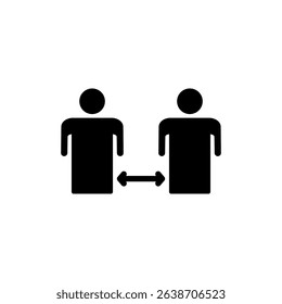 Social distance icon symbol for apps and websites. social distancing sign and symbol. self quarantine sign