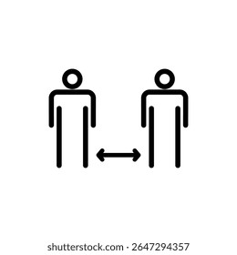 Social distance icon symbol for apps and websites. social distancing sign and symbol. self quarantine sign