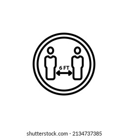 social distance icon vector design templates